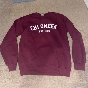 Chi Omega burgandy sweatshirt